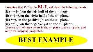 Q8. a. Conversion from s-plane to z-plane using BLT | DSP | EnggClasses