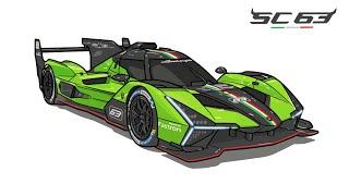 How to draw a Lamborghini SC63 / drawing lambo sc63 2023 hypercar step by step