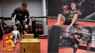 Russian combat sambo fighter workout on speed and explosive power