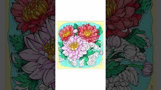Flower Coloring Timelapse | Satisfying Digital Fill | No Voice No Numbers