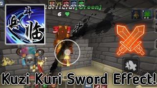 Playing Bed Wars With Kuzi Kuri Sword Effect  || Blockman Go ||