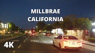 MILLBRAE CALIFORNIA, NIGHT DRIVE, USA, [4K]