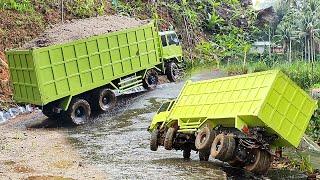 GAGAL NANJAK Dump Fuso 220 Ps Truk Hino 500 Truk Pasir Lewati Tanjakan VIRAL Truk OFROAD Rc Handmade