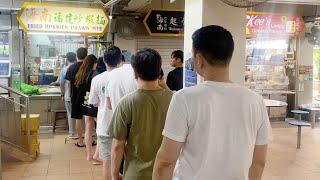 Customers have been lining up since morning! Singapore Hawker Street Food | 海南福建炒虾麵