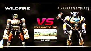 REAL STEEL WILDFIRE VS Scorpion New Robots UPDATE (Живая сталь)