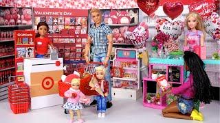 Barbie & Ken Doll Family Toddler Shopping for Valentines Day