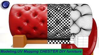 3D Modeling+UV MAPPING Tutorial   CHEST'ER DIY furnitur in CINEMA 4D