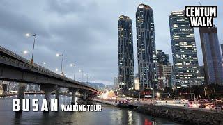 1 hour non-stop evening walk | River, sea, street &... | Busan walking tour | korea | CentumWalk 4K