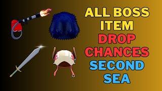 All Boss Item Drop Chances in Blox Fruits | Second Sea (2nd Sea)