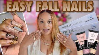 Trying NEW Square Tipex Instant Apex Nail Tips | BROWN FALL NAILS | Nail Reserve UNBOXING