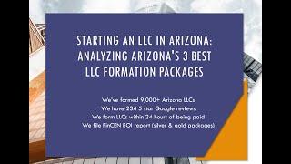 Contents & Prices of Our 3 Arizona LLC Formation Packages