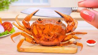 So Tasty Miniature Crab with Cajun Sauce Recipe in Mini Kitchen  ASMR Cooking Video by Mini Yummy