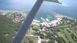 Landing at Mackinac Island airport KMCD