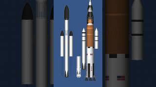 Saturn V + SLS + Falcon 9 + Soyuz + Ariane 5…  #sfs #shorts
