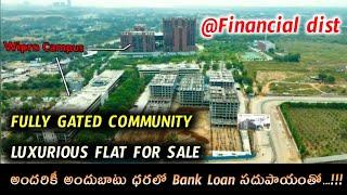 FULLY GATED COMMUNITY LUXURIOUS FLATS FOR SALE IN FINANCIAL DIST HYDERABAD WITH BANK LOAN FACILITY