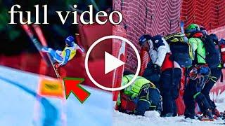 French skier Cyprien Sarrazin crashesheavily in downhill training in Bormio |Cyprien Sarrazin crash