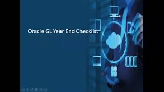 Oracle GL Year End Checklist