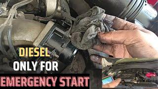 diesel  emergency start  जब कोई OPTION ना हो  diesel gaadi ko petrol se kaise start kare