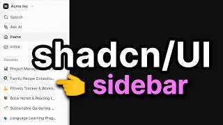 Newest Shadcn UI Component is HERE! - Sidebars