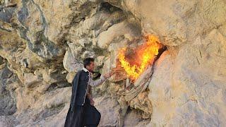 Nomad Life: Nomad Man's Fire Technique to Open a Nomad Cave! ️