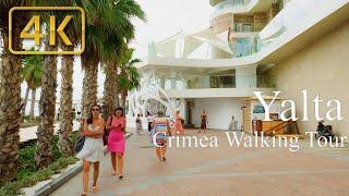 [4K] Midday promenade in Yalta: beaches, park, elite area CRIMEA RUSSIA 2023. The real Crimea.