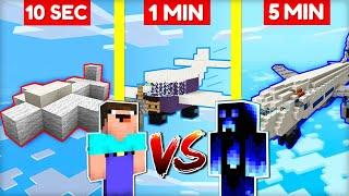 NOOB vs. PRO STAVÍ LETADLO za 10 SEC / 1 MIN / 5 MIN v Minecraftu! ️