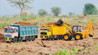 Jcb 5cx backhoe loading mud in Tata truck 2518 and Tata Tipper Truck | jcb video #9