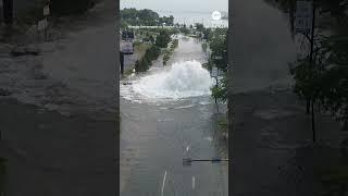 Water main break floods Montreal streets