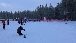 Start of West Yellowstone SuperTour men's 15 k classic mass start