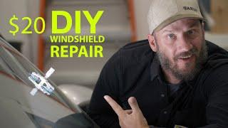 Cracked windshield repair kit. Rock chip fix.