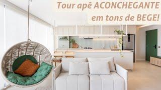 TOUR DE UM APÊ ACONCHEGANTE EM TONS DE BEGE DE 84m2!