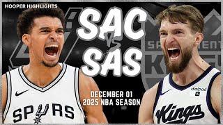 Sacramento Kings vs San Antonio Spurs Full Game Highlights | Dec 1 | 2025 NBA Season