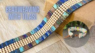 Bead Weaving Herringbone Stitch with Tila and Cube Beads!