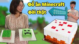 bqThanh và Ốc Thử Thách Ăn Bánh Minecraft Ngoài Đời Thật...