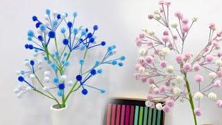 Beautiful Pipe cleaner Flower Making Tutorial | DIY Baby's Breath flower | DIY Chenille Wire Flower