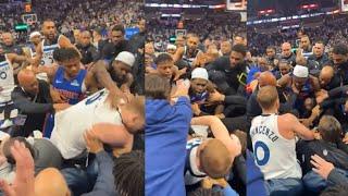 INSANE close-up video of HUGE FIGHT between Pistons and Timberwolves 