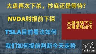 【美股分析】大盘再次下杀，抄底还是等待？我们为何在周日提前判断今天标普的走势？NVDA英伟达财报前下探！TSLA特斯拉目前看法如何？AAPL苹果强势接近波段目标！点击下方网站链接获得更多投资信息！