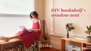 Vlog | DIY bookshelf & window seat | Make your own furniture｜Storyteller Esther