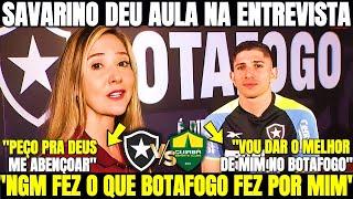 COM EXCLUSIVIDADE! SAVARINO OU "SAVALISO" DEU AULA NA ENTREVISTA! OLHA O QUE ELE FALOU DO BOTAFOGO!