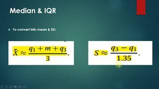 4. Conversions (التحويلات ) in extraction of continuous outcomes & practice using my sheet.