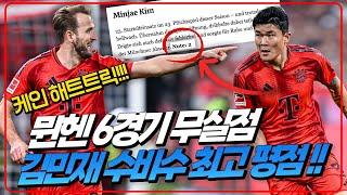 (후토크) 오늘도 완벽수비!! 6경기 무실점 김민재 수비수 최고 평점. 이강인 파리도 3-0승! [뮌헨vs아욱] [파리vs툴루즈]