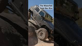 A ride down The Waterfall on Gold Bar Rim in Moab Utah.