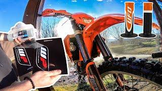 WP SUSPENSION STICKERS & UFO HAND GRIPS INSTALLATION  \\  KTM 400 EXC