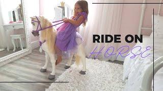 Ride with Maximus: The Ultimate Princess Adventure with this Life-Size Horse Ride-On Toy!