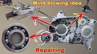 Very easy way to resize Yamaha 100 crank bearing by welding the broken area | welding and repairing