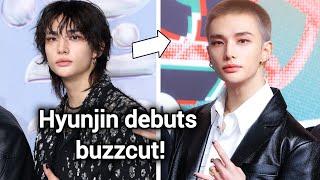 Hyunjin of Stray Kids debuts buzzcut AT 2024 SBS GAYO DAEJEON RED CARPET!