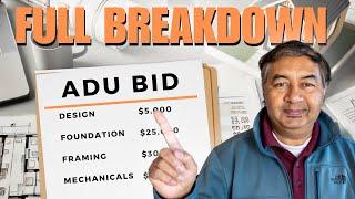 Understanding ADU Construction Costs: Full Breakdown of Bids and Estimates from SF Bay ADU
