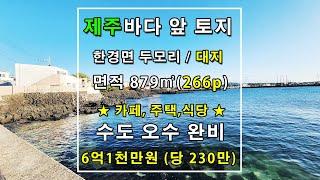  제주도 바다 앞 토지 #바다 영구조망 #카페 음식점 단독주택 #오수 완비 #한경면 두모리 #제주도부동산