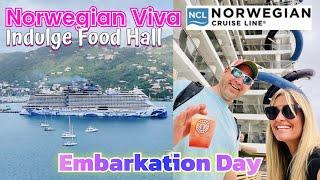 Norwegian Viva Embarkation & Indulge Food Hall Lunch NCL 7 Day Caribbean Cruise San Juan Puerto Rico