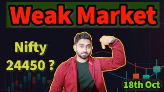 Nifty Weakness Continues I Banknifty Prediction for tomorrow 18th Oct